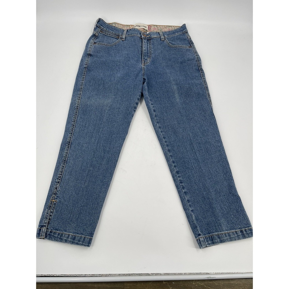 Levi's Jeans Womens 12 Blue‎ Classic Capri Stretch Leg Slits Causal Comfy